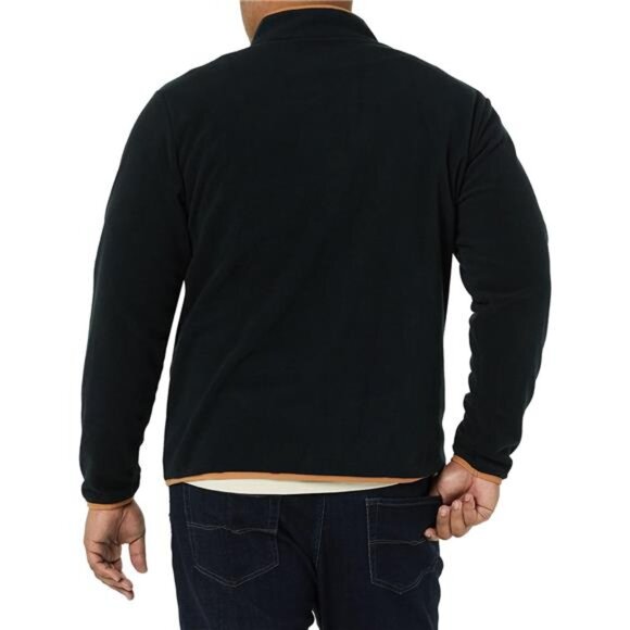 Mens Polar Fleece Jacket Pullover Snap Front Cozy Warm Outdoor Layer Winter Coat - Picture 4 of 6